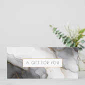 Luxus-Schwarzes-Gold-Marmor-QR-Code-Geschenkgutsch (Stehend Vorderseite)