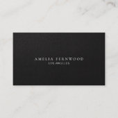 Luxus-Schwarzes-Leder-Profi-Minimal-Custom Visitenkarte (Vorderseite)