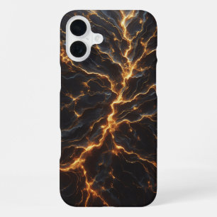 Luxus-Schwarzes Marmor-Gehäuse mit goldenem elektr iPhone 16 Plus Hülle
