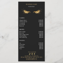 Luxus-Schwarzes und Gold-Salon-Preisliste Menükarte