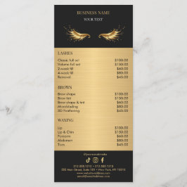 Luxus-Schwarzes und Gold-Salon-Preisliste Menükarte