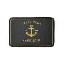 Luxus-Schwarzes und Goldenes Anker-Einzelmonogramm