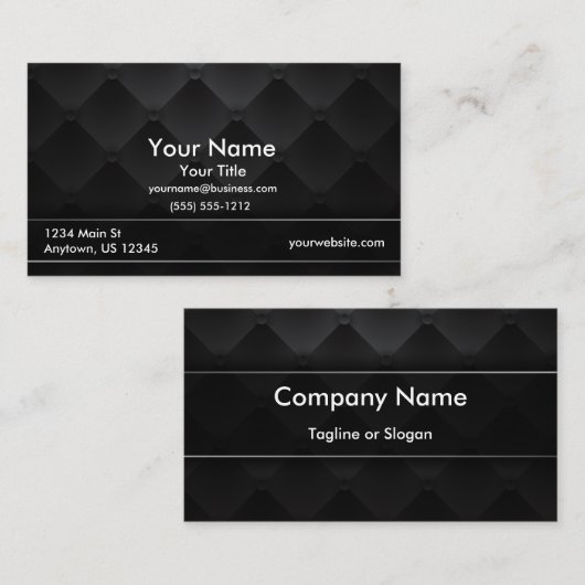 Luxus-Schwarzes Visitenkarte (Vorne/Hinten)
