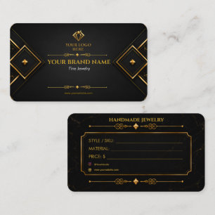 Luxus-Schwarzgold-Geometrie-Schmuck-Ohrhängerkarte Visitenkarte