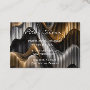 Luxus-Schwarzwelle aus Gold und abstraktem Design Visitenkarte