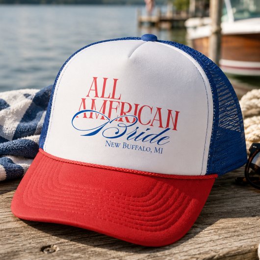 Luxus-Script All American Bride Bachelorette Truckerkappe