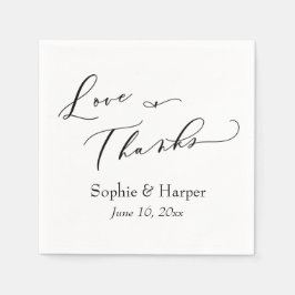 Luxus Script Einfache Typografie Liebe & Danke Serviette