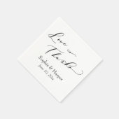 Luxus Script Einfache Typografie Liebe & Danke Serviette (Ecke)