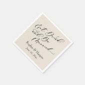 Luxus Script essen Drink und Verheiratete Creme Serviette (Ecke)