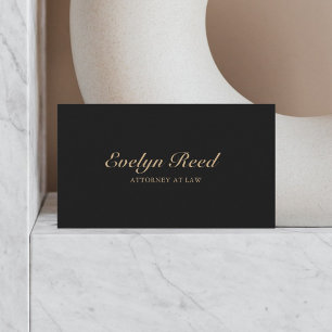 Luxus Script Minimalistisch QR Code Black Gold Visitenkarte
