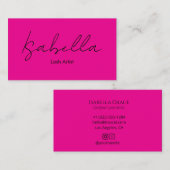Luxus-Script Pink Wimpernkünstler Visitenkarte (Vorne/Hinten)