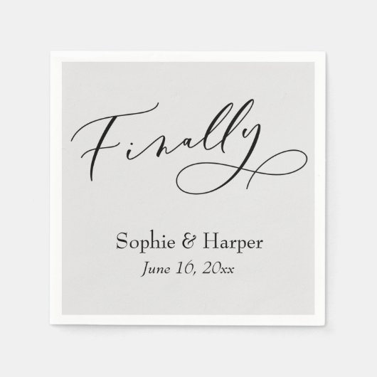 Luxus Script Schriftart Einfache Typografie Endgra Serviette (Vorderseite)