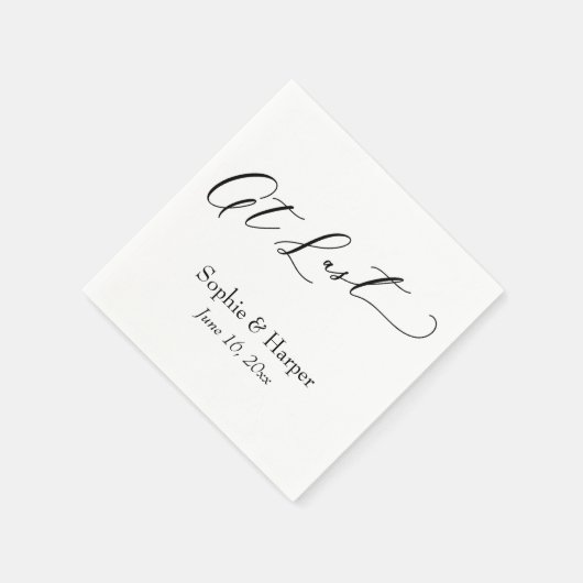 Luxus Script Schriftart Einfache Typografie endlic Serviette (Ecke)