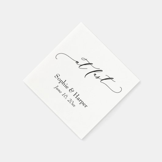 Luxus Script Schriftart Einfache Typografie endlic Serviette (Ecke)