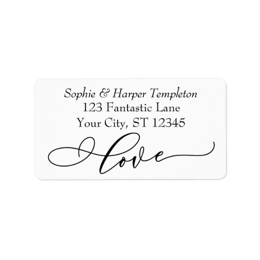 Luxus Script Schriftart Einfache Typografie Liebe Adressaufkleber (Vorne)