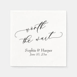 Luxus Script Schriftart Simple Worth the Wait Serviette