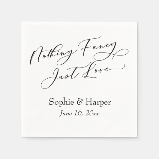 Luxus Script Simple Nothing Extravagant Just Liebe Serviette (Vorderseite)