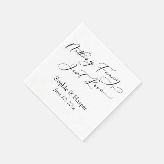 Luxus Script Simple Nothing Extravagant Just Liebe Serviette (Ecke)
