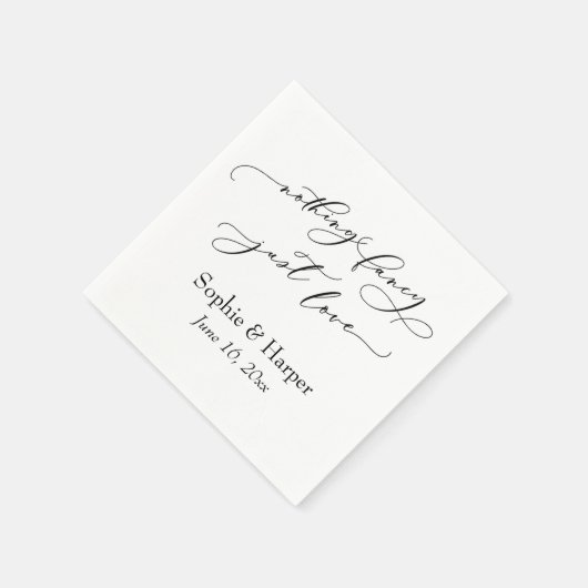 Luxus Script Simple Nothing Extravagant Just Liebe Serviette (Ecke)