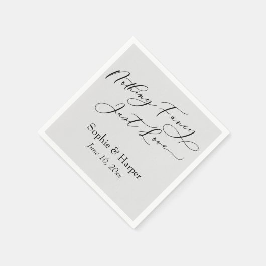 Luxus Script Simple Nothing Extravagant nur Liebe  Serviette (Ecke)