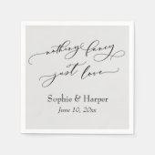 Luxus Script Simple Nothing Extravagant nur Liebe Serviette (Vorderseite)