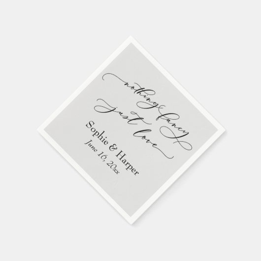 Luxus Script Simple Nothing Extravagant nur Liebe Serviette (Ecke)