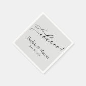 Luxus Script Simple Typografie Cheers! Grau Serviette (Ecke)