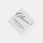 Luxus Script Simple Typografie Cheers! Grau Serviette (Ecke)