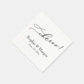 Luxus Script Simple Typografie Cheers! Serviette (Ecke)