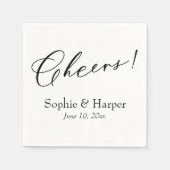 Luxus Script Simple Typografie Cheers! Serviette (Vorderseite)