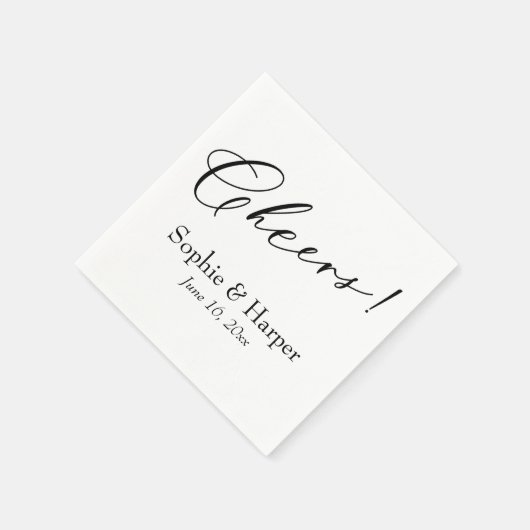 Luxus Script Simple Typografie Cheers! Serviette (Ecke)