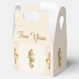 Luxus-Seepferdchen Strand Hochzeit im Vintage-Stil Geschenkschachtel