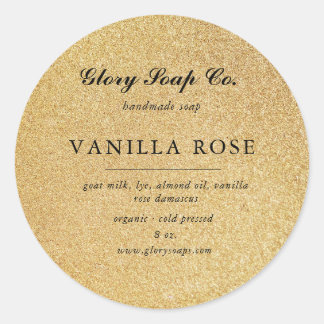 Luxus-Seife-Bar-Aufkleber für Gold-Glitzer Runder Aufkleber