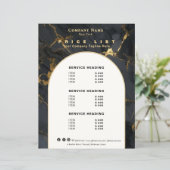 Luxus-Servicepreisliste aus schwarzem Goldachat (Stehend Vorderseite)