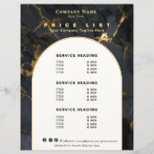 Luxus-Servicepreisliste aus schwarzem Goldachat (Vorderseite)
