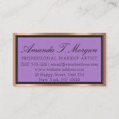 Luxus-Services Hochzeitserie-Violet Visitenkarte (Rückseite)