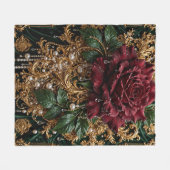 Luxus-Sherpa-Decke im Smaragd-Barockstil Fleecedecke (Vorderseite (Horizontal))