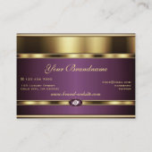 Luxus Shimmery Gold und Lila Glitzy Rhinestones Visitenkarte (Rückseite)
