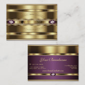 Luxus Shimmery Gold und Lila Glitzy Rhinestones Visitenkarte (Vorne/Hinten)
