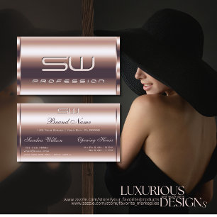 Luxus Shimmery Rose Gold Optics und 3D Monogram Visitenkarte