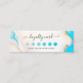 Luxus Signature Script Aqua Holographic Salon Treuekarte (Vorderseite)