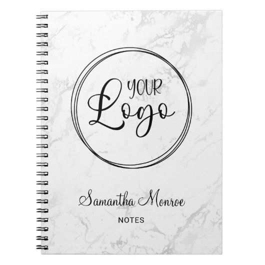 Luxus-Silber-Business-Logo-Meeting Notizblock (Vorderseite)