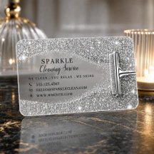 Luxus-Silber-Glitter-Klar-Acryl