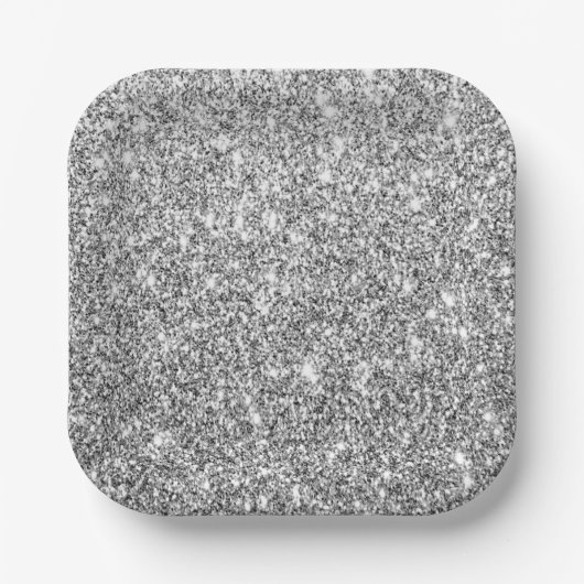 Luxus-Silber-Glitter-Party-Papier-Serviette Pappteller (Vorderseite)