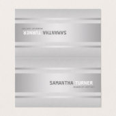 Luxus Silber Imitate Texturiert Beruflich Visitenkarten (Außenseite Aufgefaltet)