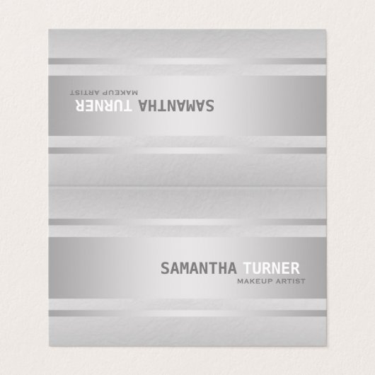 Luxus Silber Imitate Texturiert Beruflich Visitenkarten (Außenseite Aufgefaltet)