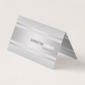 Luxus Silber Imitate Texturiert Beruflich Visitenkarten (Rückseite)