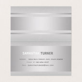 Luxus Silber Imitate Texturiert Beruflich Visitenkarten (Innenseite Aufgefaltet)