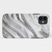 Luxus Silber in Welle - Glitzer Case (Rückseite (Horizontal))