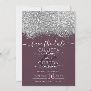 Luxus Silber Lila Glitter Konfetti Hochzeit Save The Date